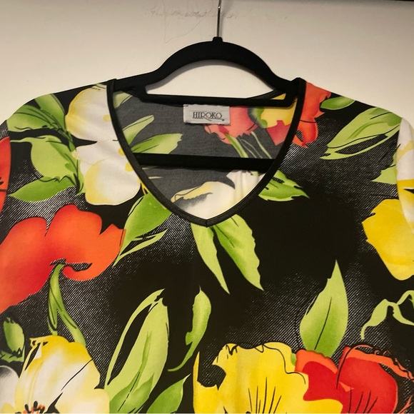 Hiroko Floral Beachy Hawaiian Shirt Flowers Short Sleeve - Picture 6 of 7